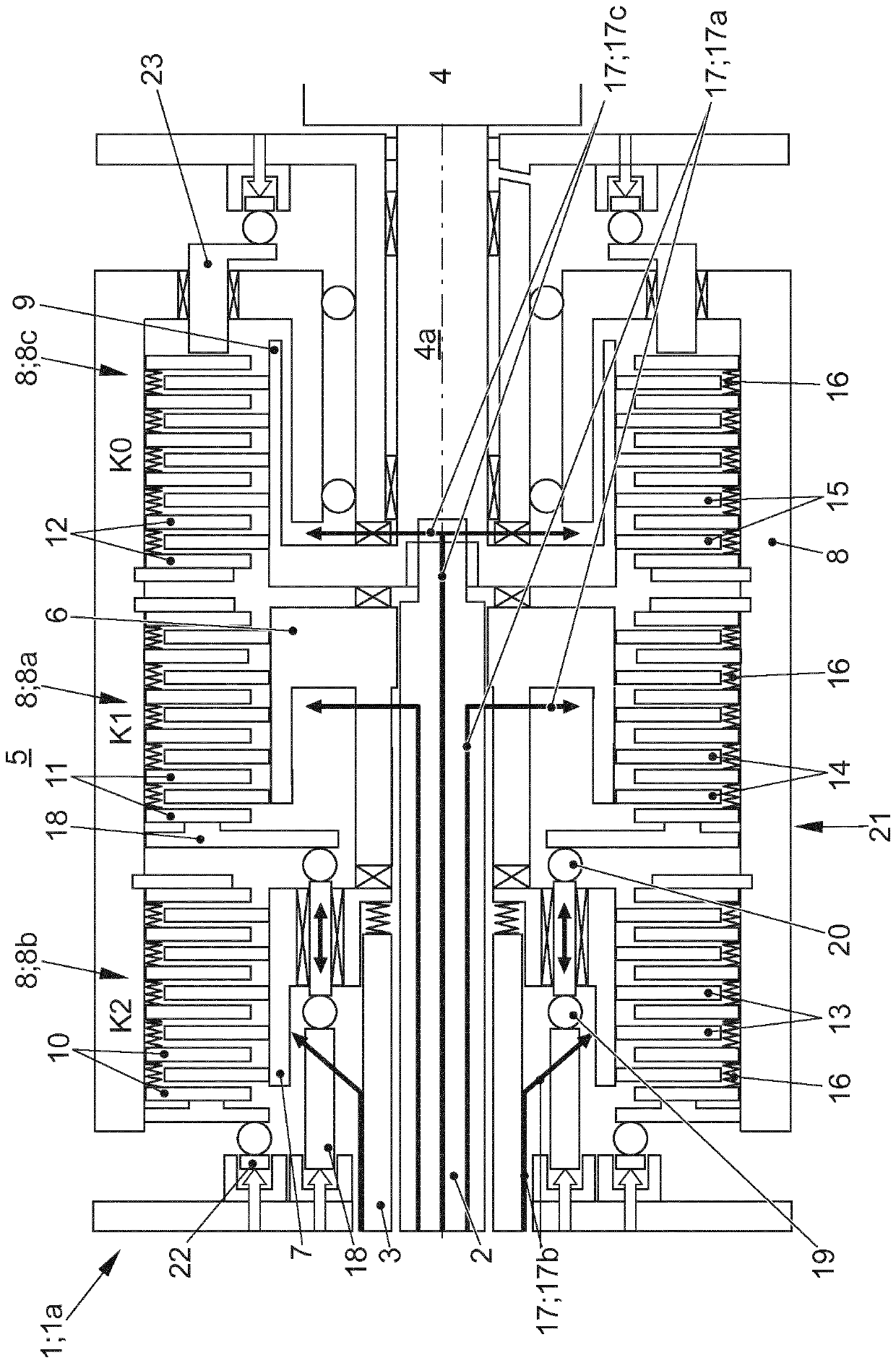 Multiple clutch for a motor vehicle, in particular for a hybrid drive of a motor vehicle