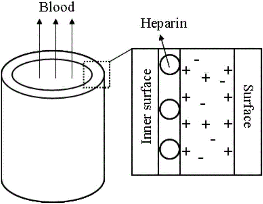 Surface heparinization hemodialysis film and preparation method thereof