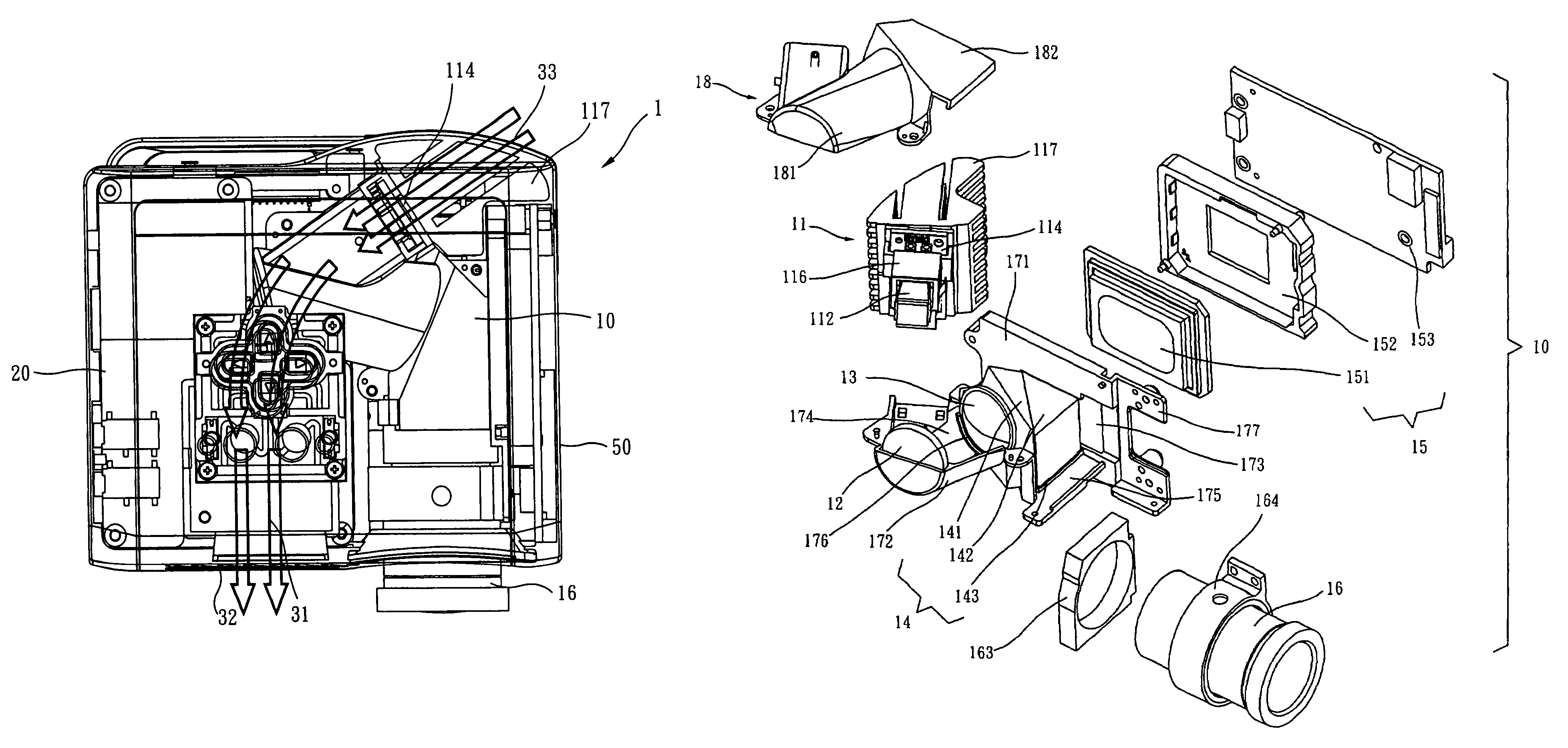 Image projector having a LED light source