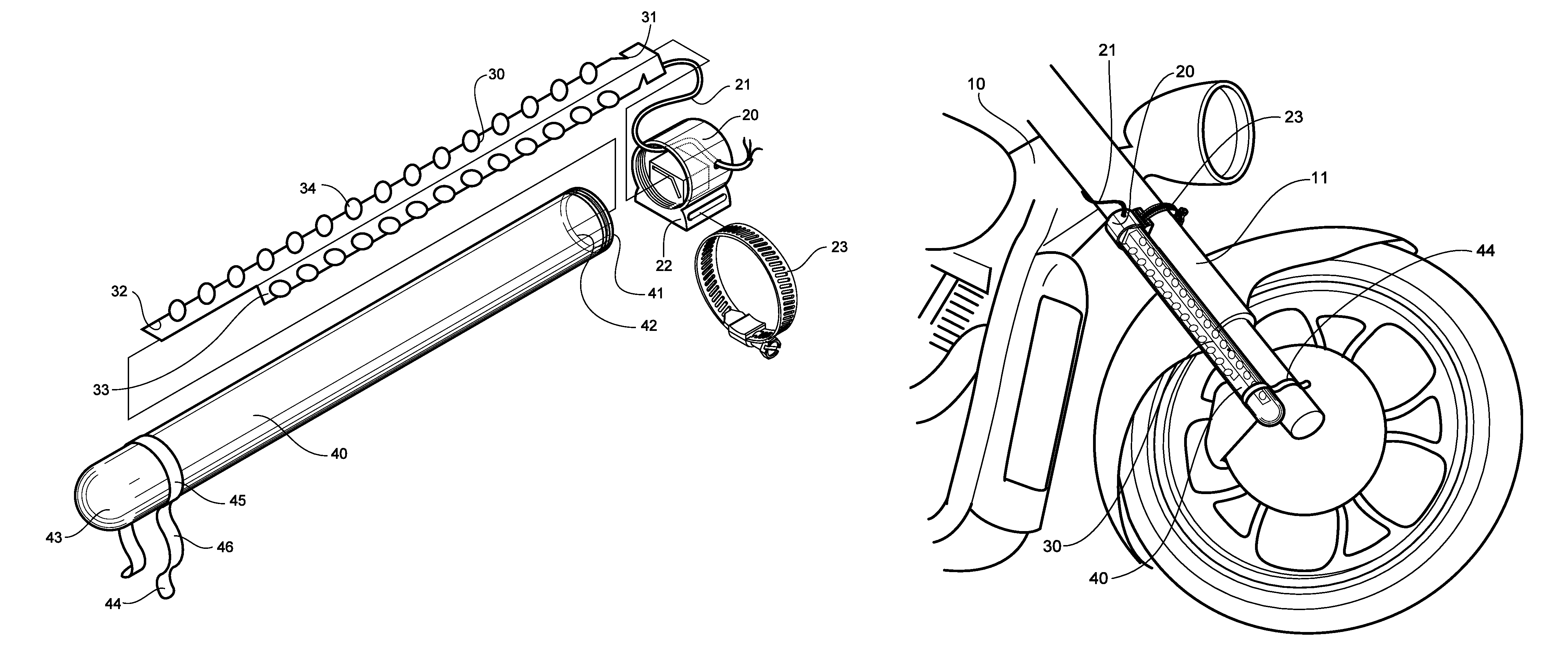 Motorcycle shock light