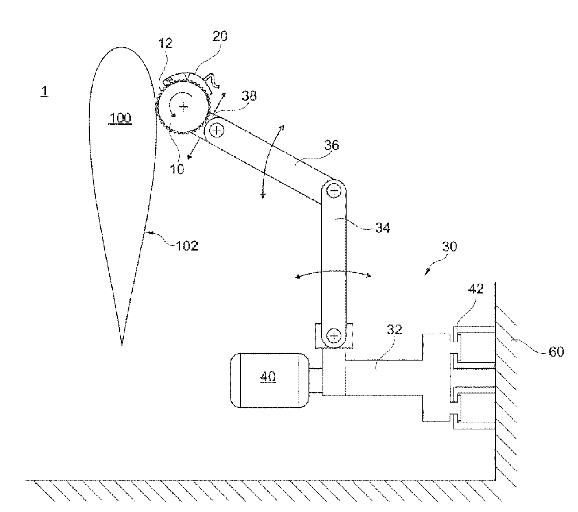 Grinding device for machine based grinding of rotor blades for wind energy systems