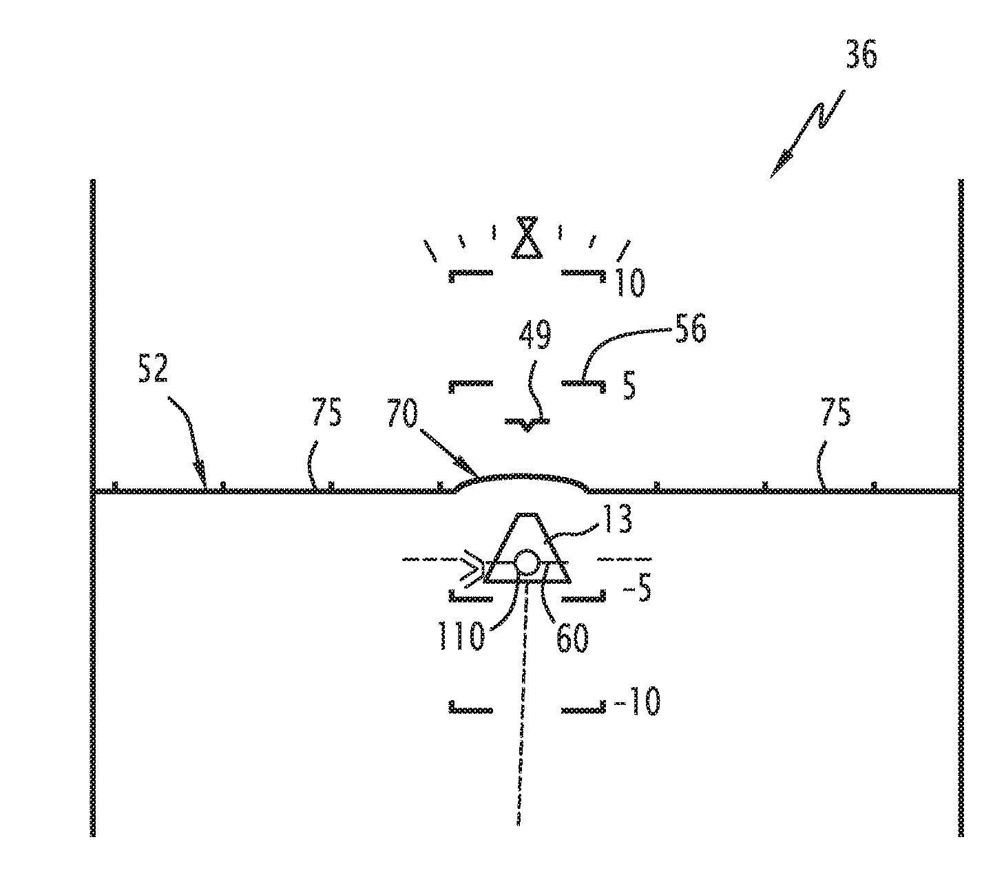 Display system of an aircraft, comprising a flare guiding cue and related method