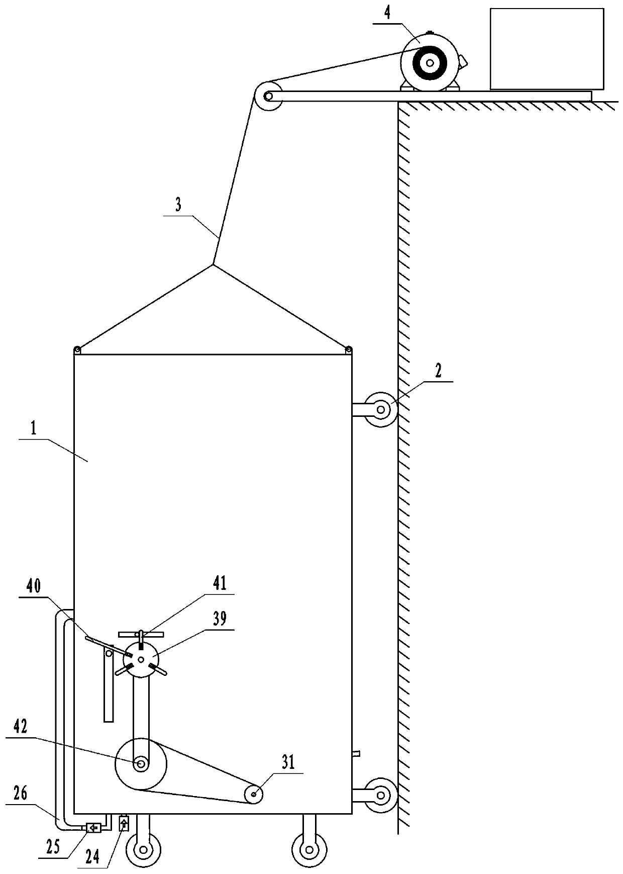 External wall suspension type automatic slurry throwing machine