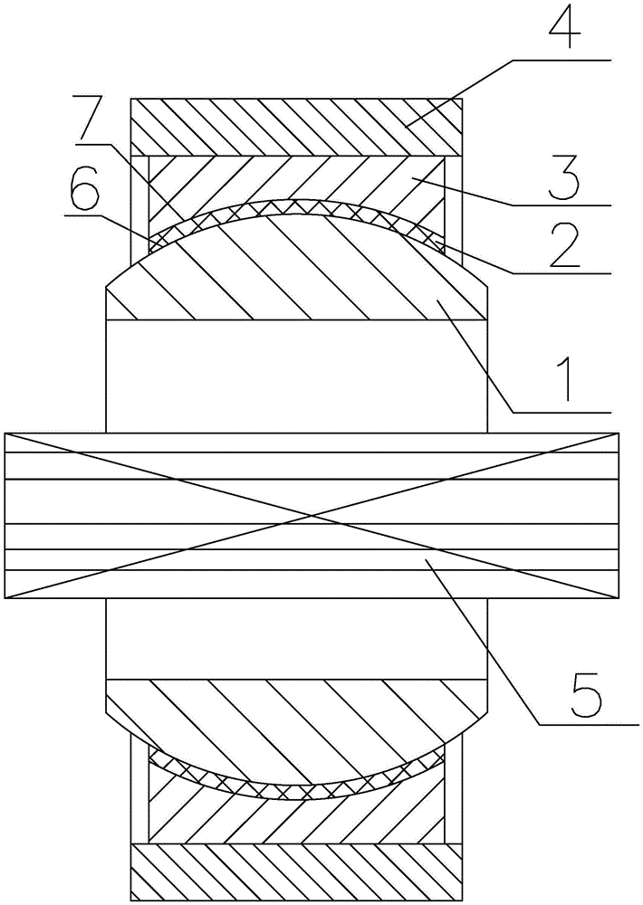 A kind of solidification process method of spherical surface self-lubricating liner of spherical plain bearing