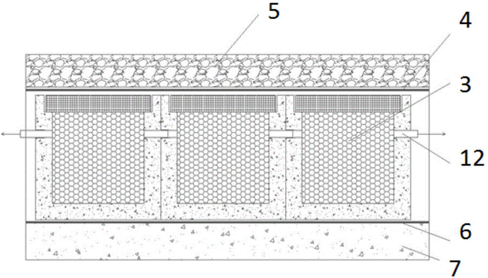 Porous pavement base layer water storage module and manufacturing method thereof