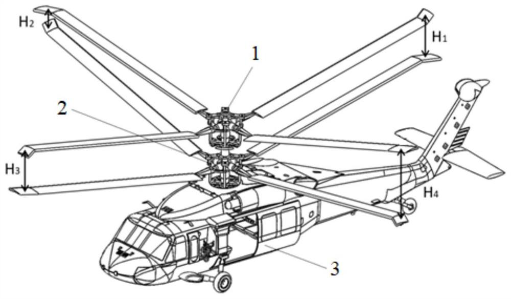 Coaxial double-rotor blade tip distance measurement system and method based on ultrasonic measurement