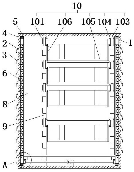 A modular ventilated dustproof power distribution cabinet body