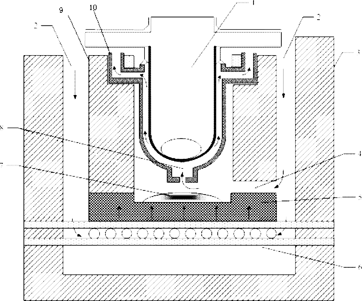 V-shaped reactor external melt retention device used after nuclear power plant accident