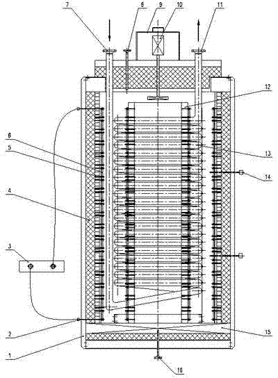 Bell jar type silicon tetrachloride heating furnace