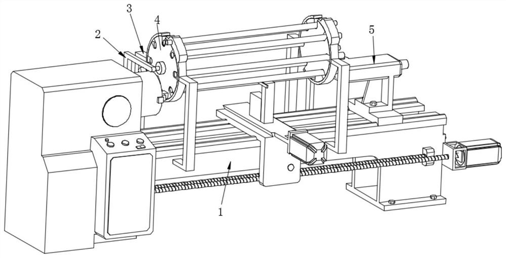 Feeding and discharging device for wood lathe
