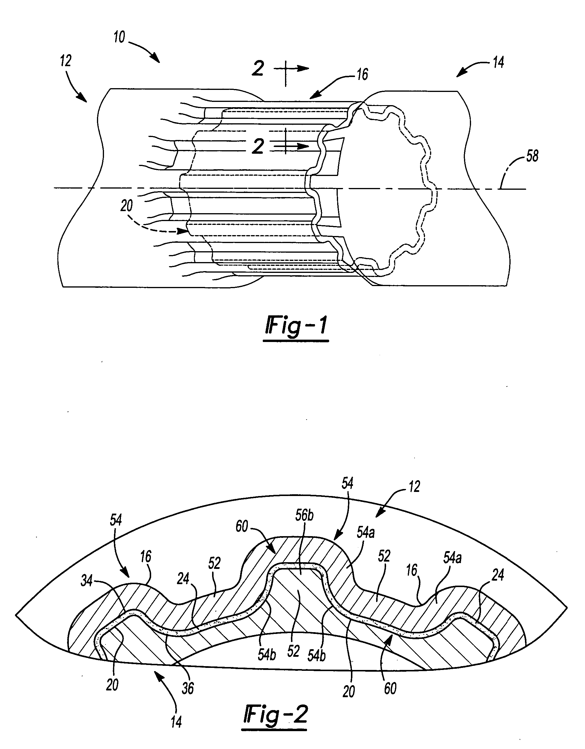 Slip joint assembly with coated splines and method