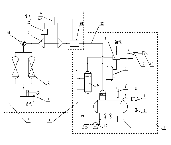 Evaporable petroleum gas adsorption condensation and comprehensive recovery device
