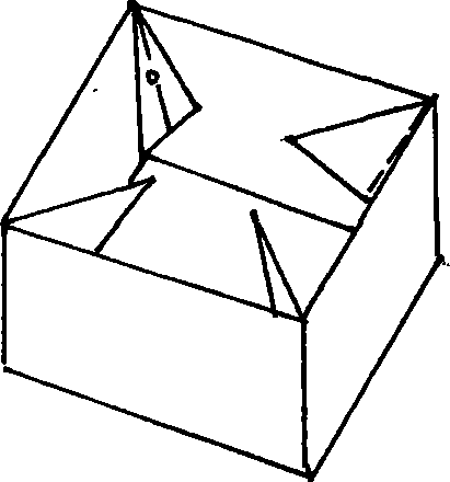 Method for folding cross-shaped square box