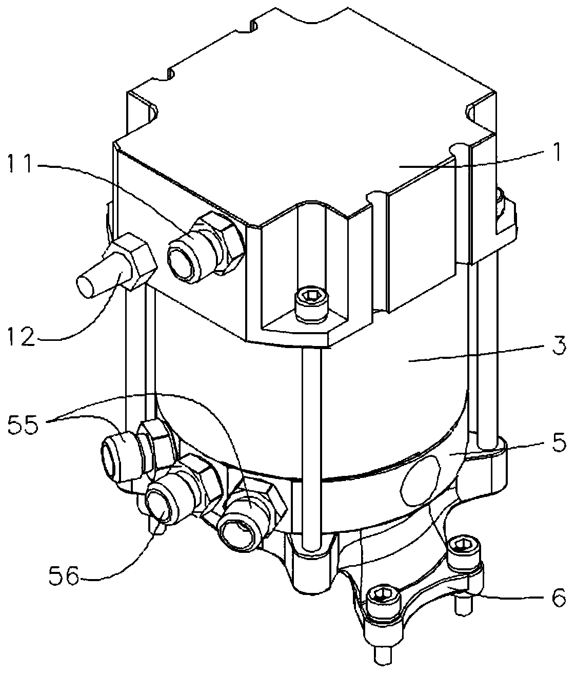 Double-gas-chamber air cylinder for hot runner system