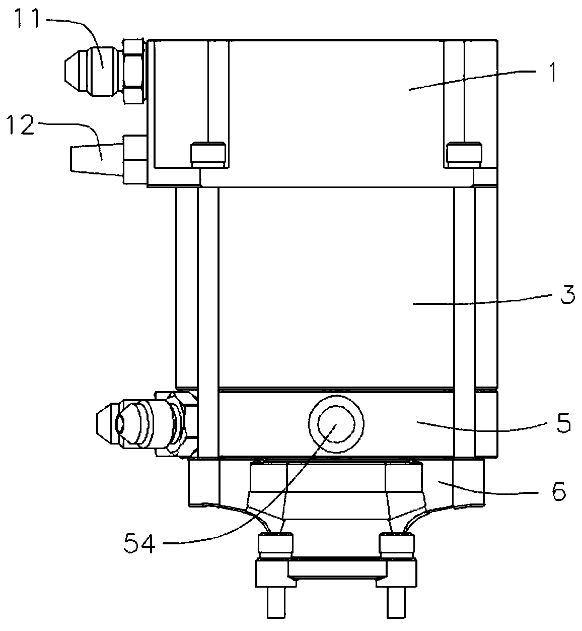 Double-gas-chamber air cylinder for hot runner system