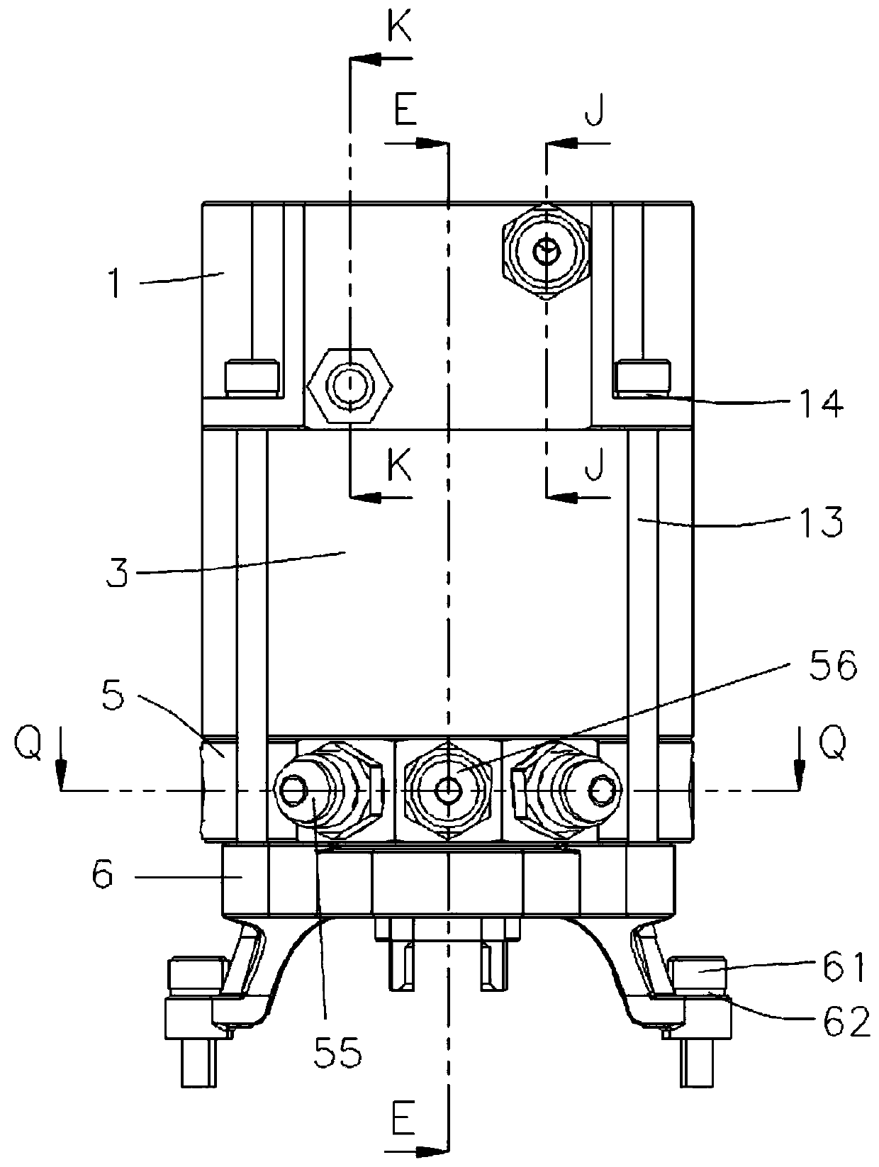 Double-gas-chamber air cylinder for hot runner system