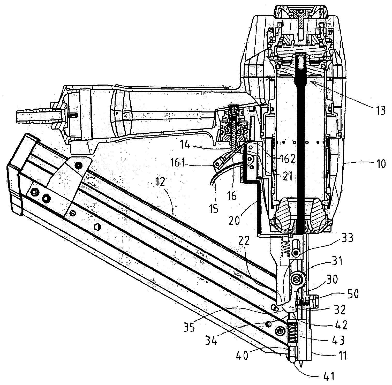 Nailing machine with a safety mechanism