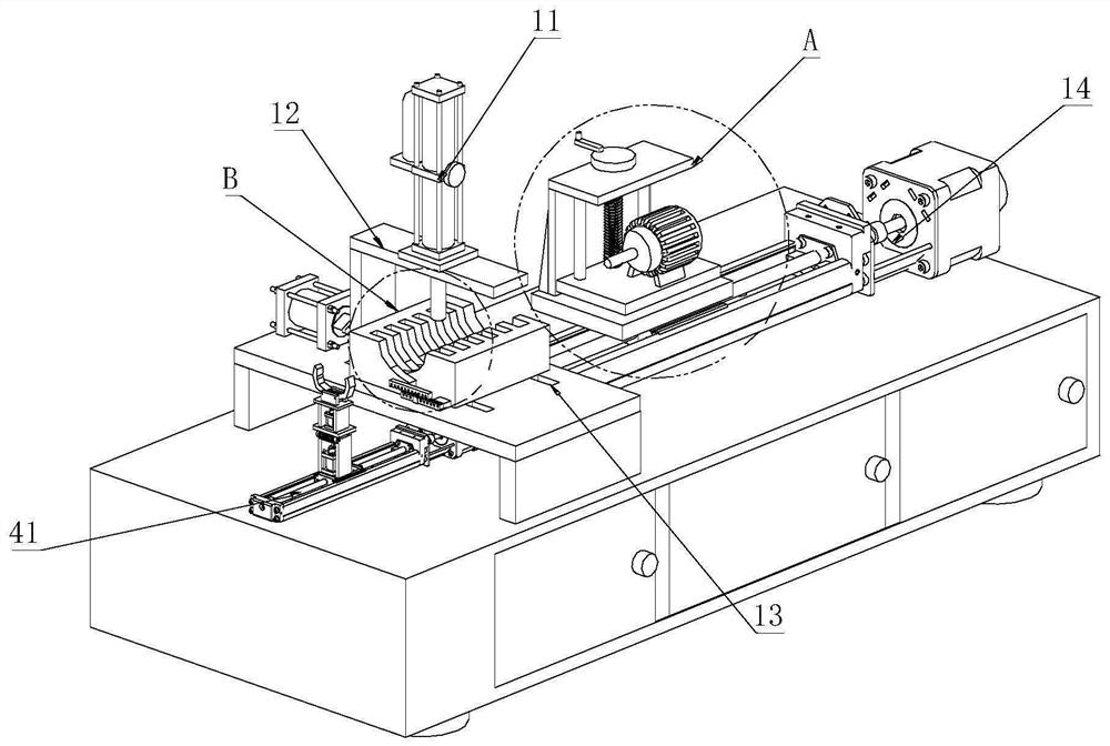 Round bar center hole machining device