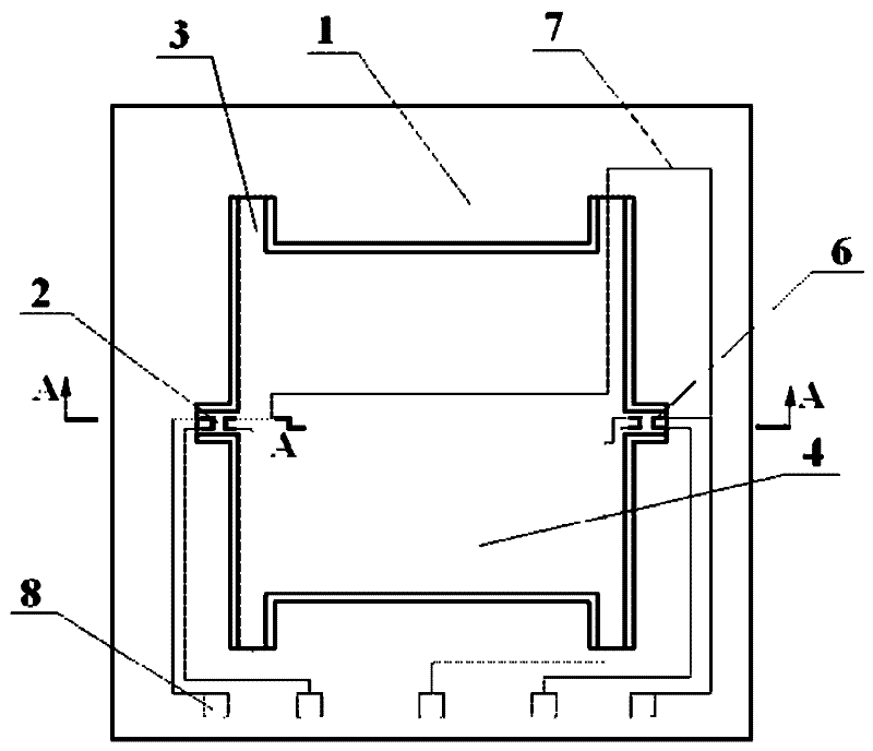 An acceleration sensor chip with a composite multi-beam structure and its manufacturing method