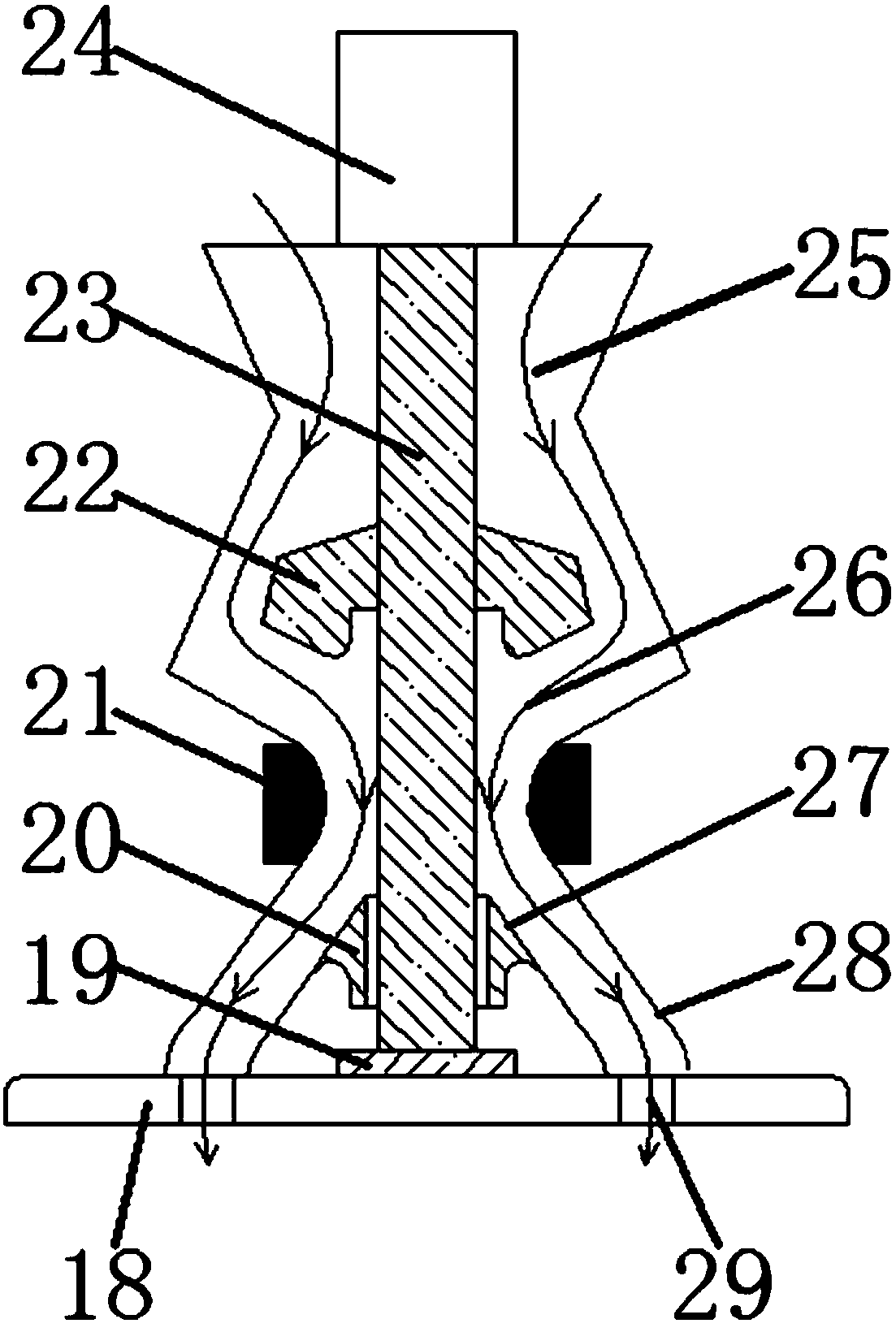 Household grain crushing, centrifugal screening and grinding device