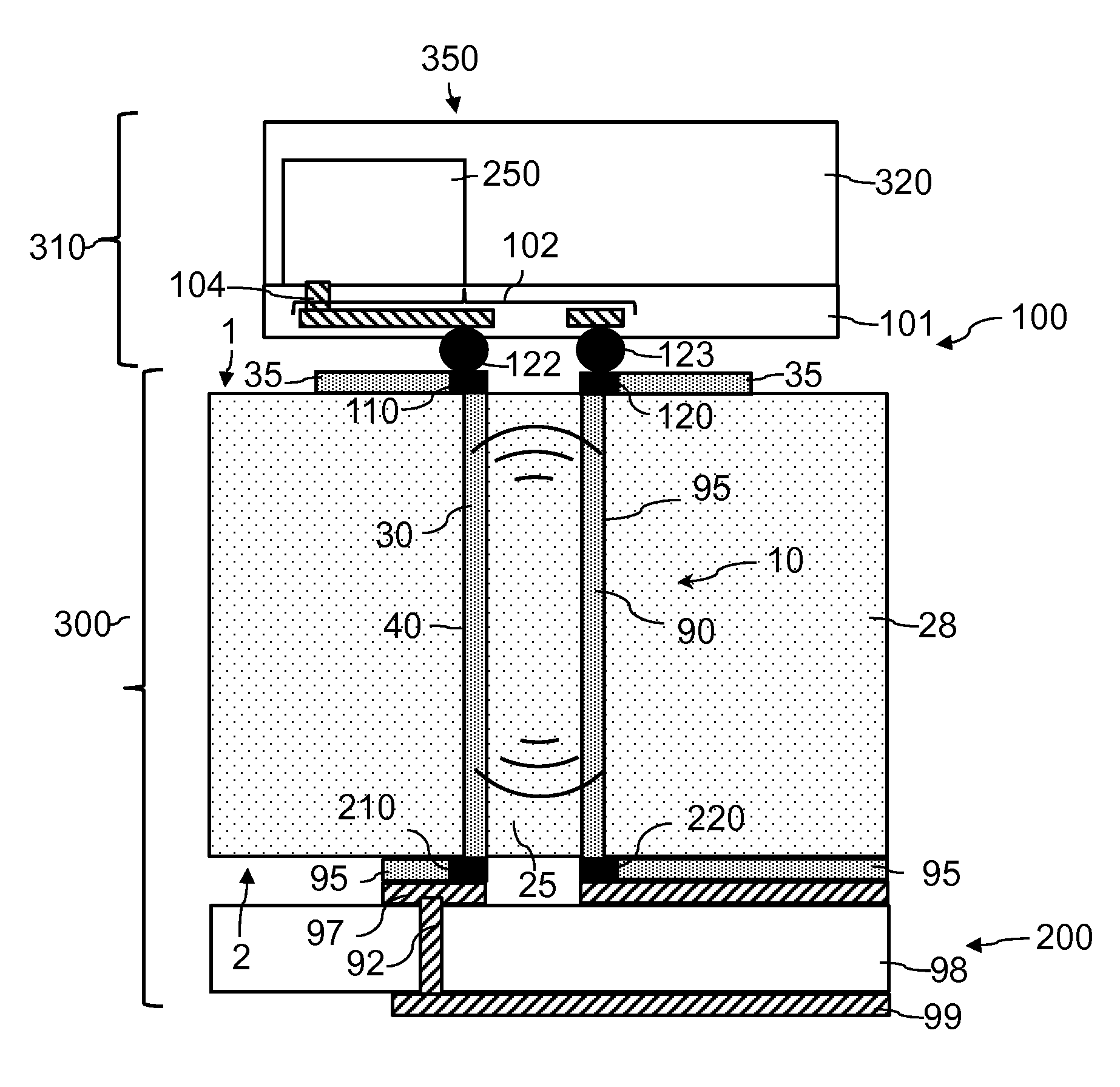 Radio frequency coupling structure and a method of manufacturing thereof