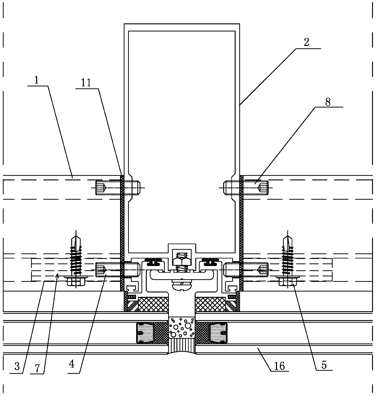 Construction method of beam and column connection structure in glass curtain wall