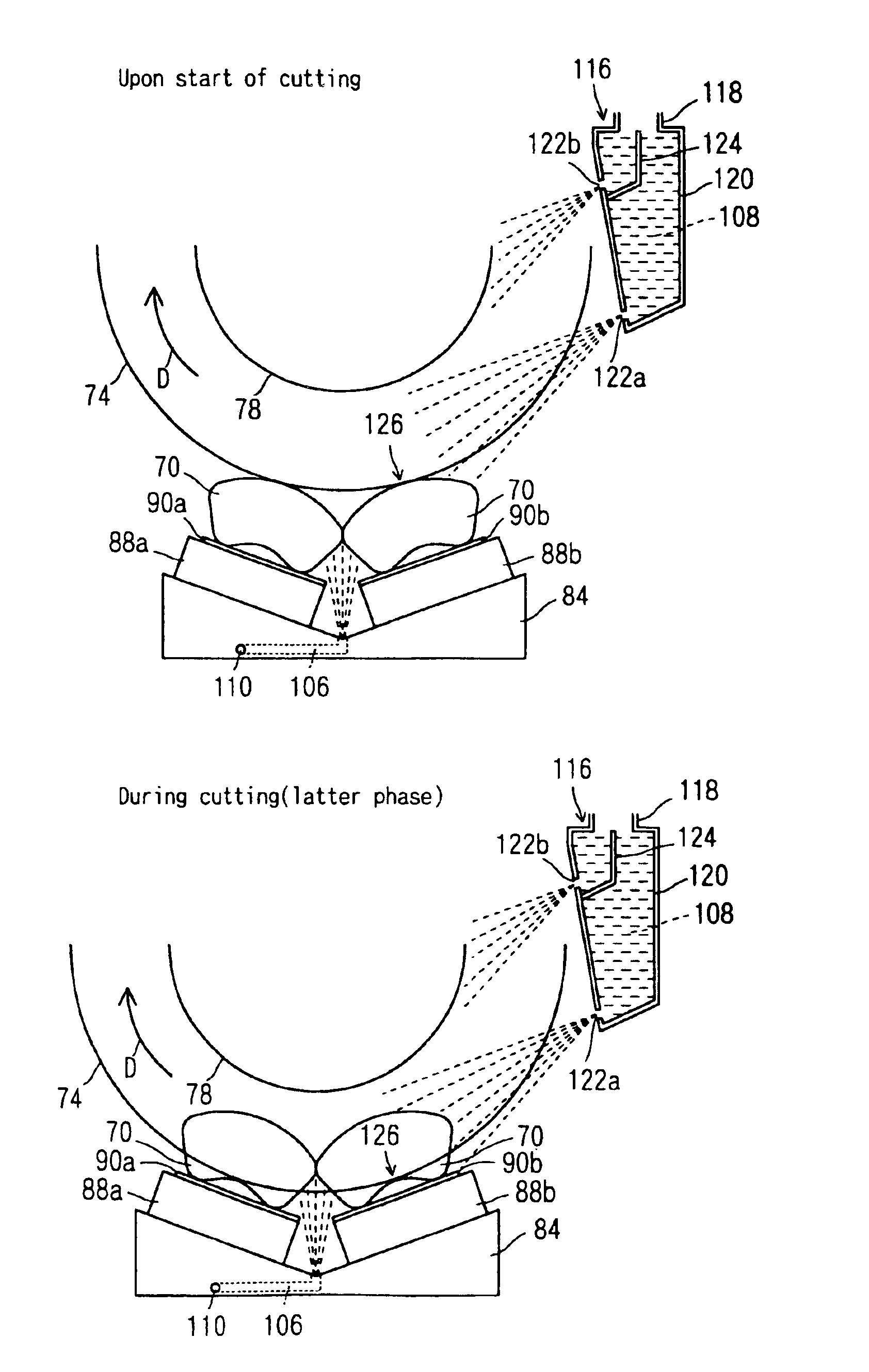 Work cutting apparatus and method for cutting work