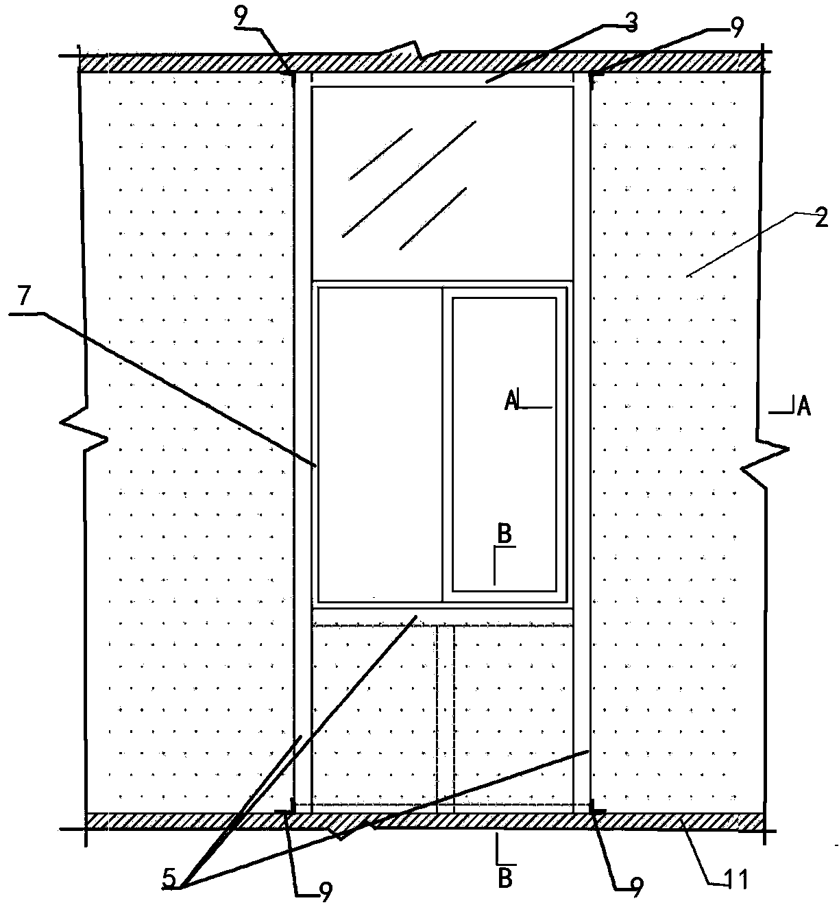 Energy-saving insulation structure of lighting window and construction method thereof