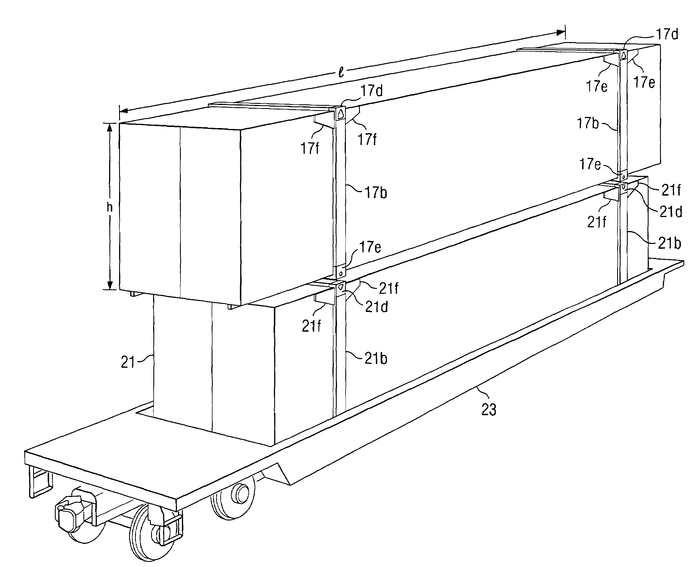 Freight container and lift casting therefore and method for lifting and transporting same