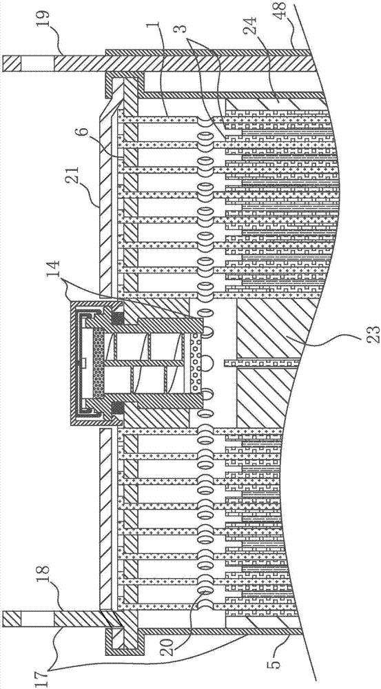 Continuous tab asymmetric hybrid mesh pole piece equidirectional electrode coiled battery