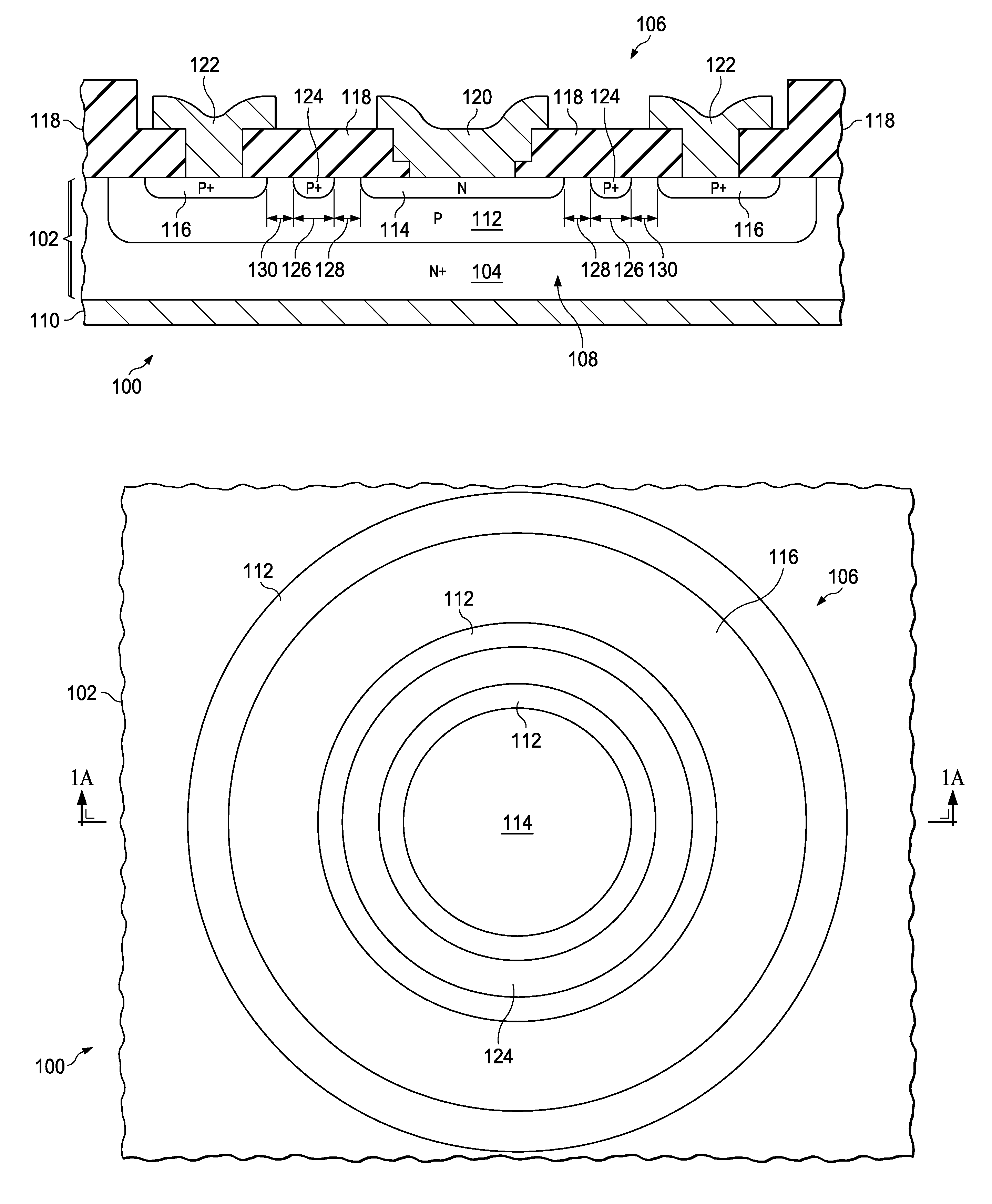 Radiation induced diode structure