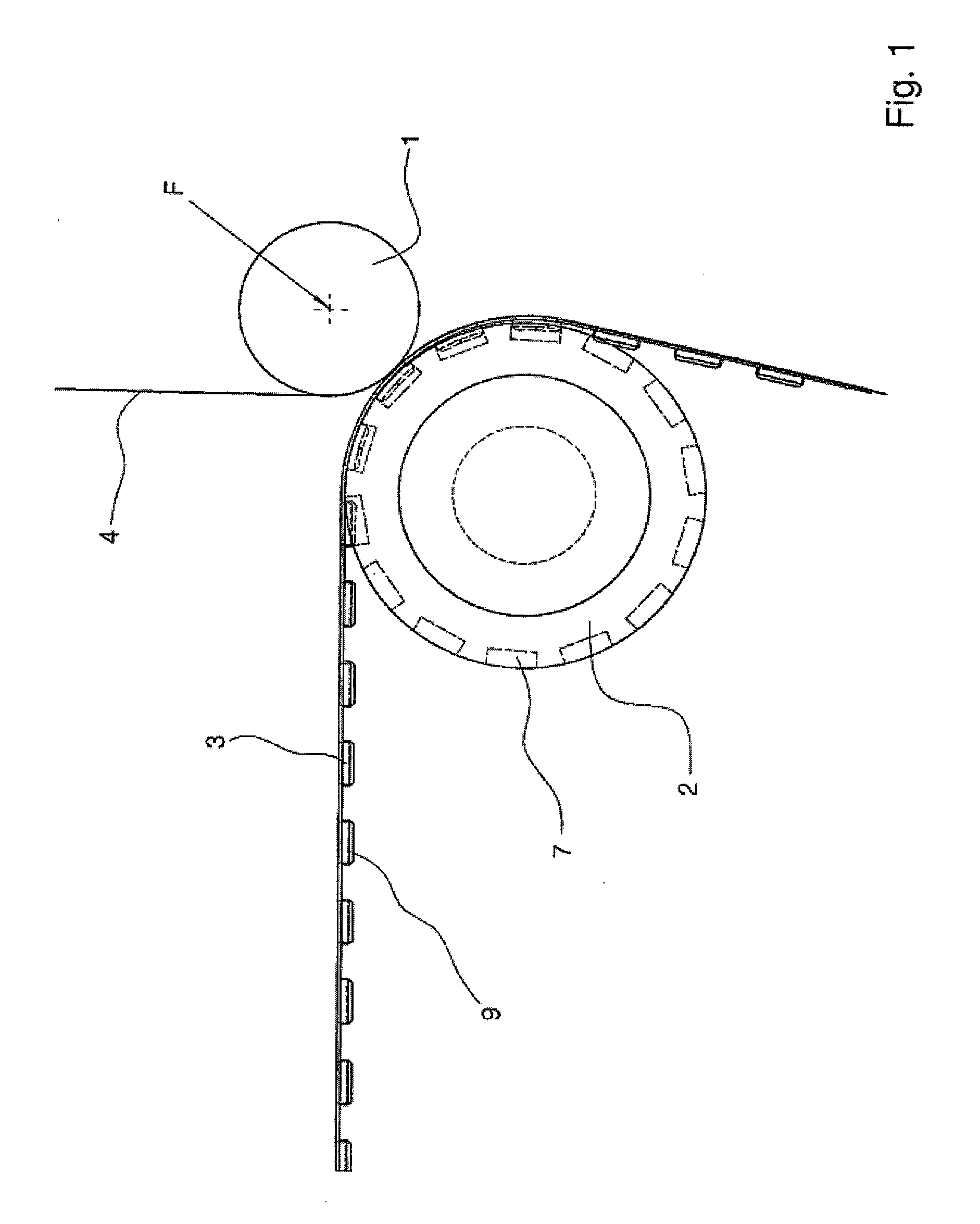 Device for the roll-sealing of sheets