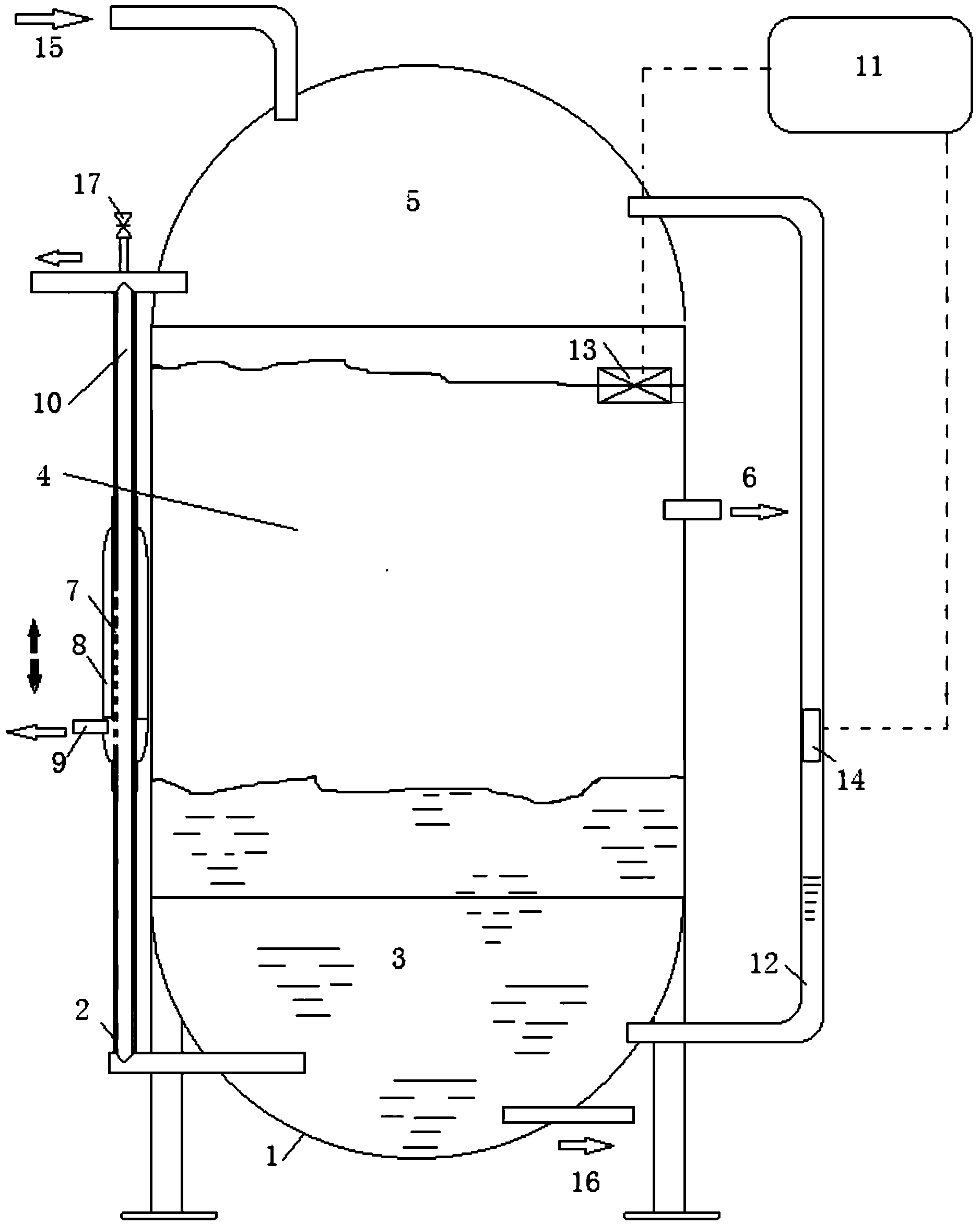 Oil-gas-water three-phase separating interface controller