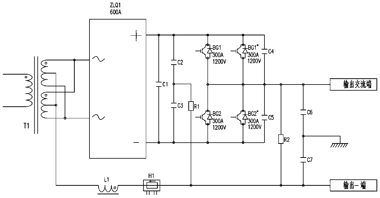 Secondary inversion parallel main circuit