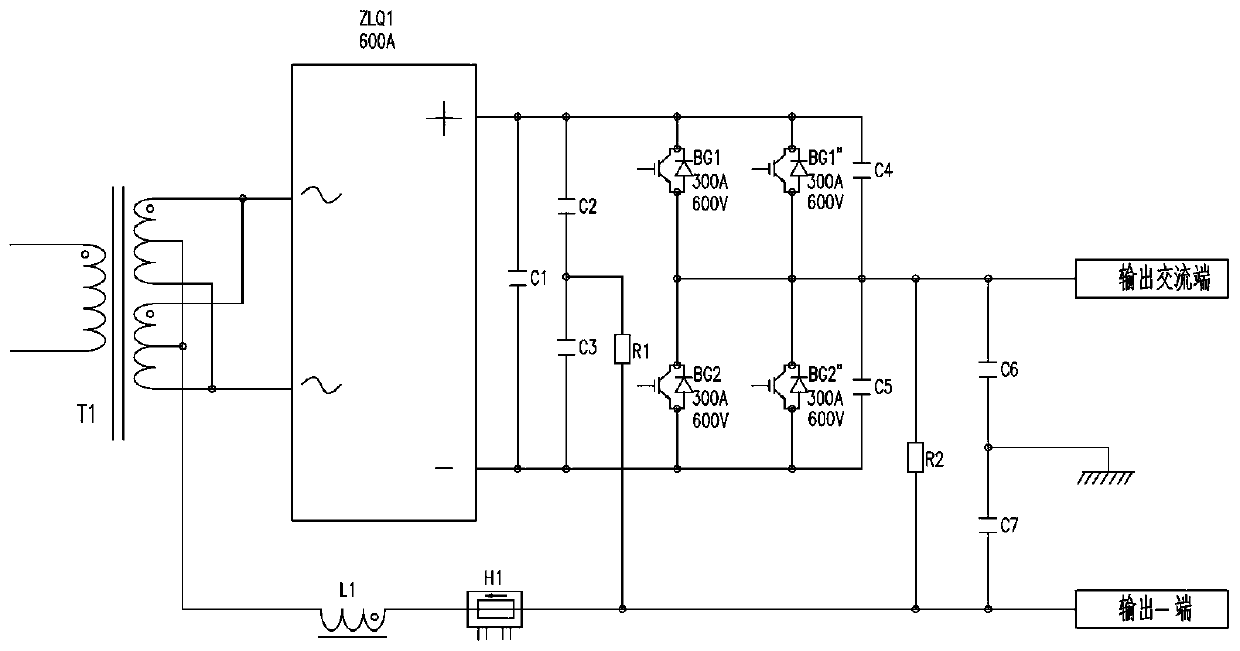 Secondary inversion parallel main circuit