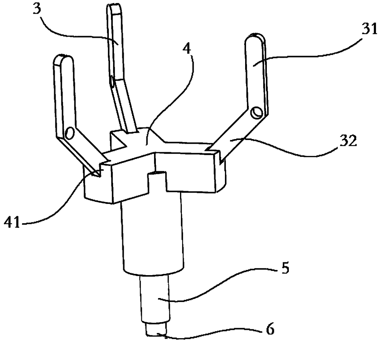 The driving mechanism and the chuck that drive the moving part to move radially back and forth on the mounting seat