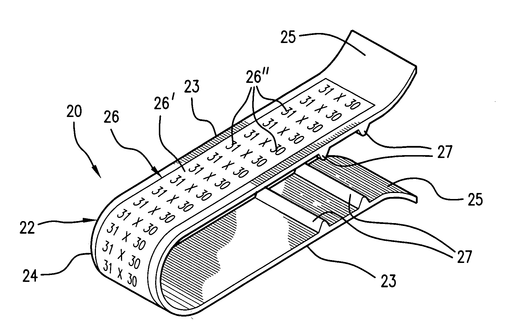 Garment marking clip and label strip