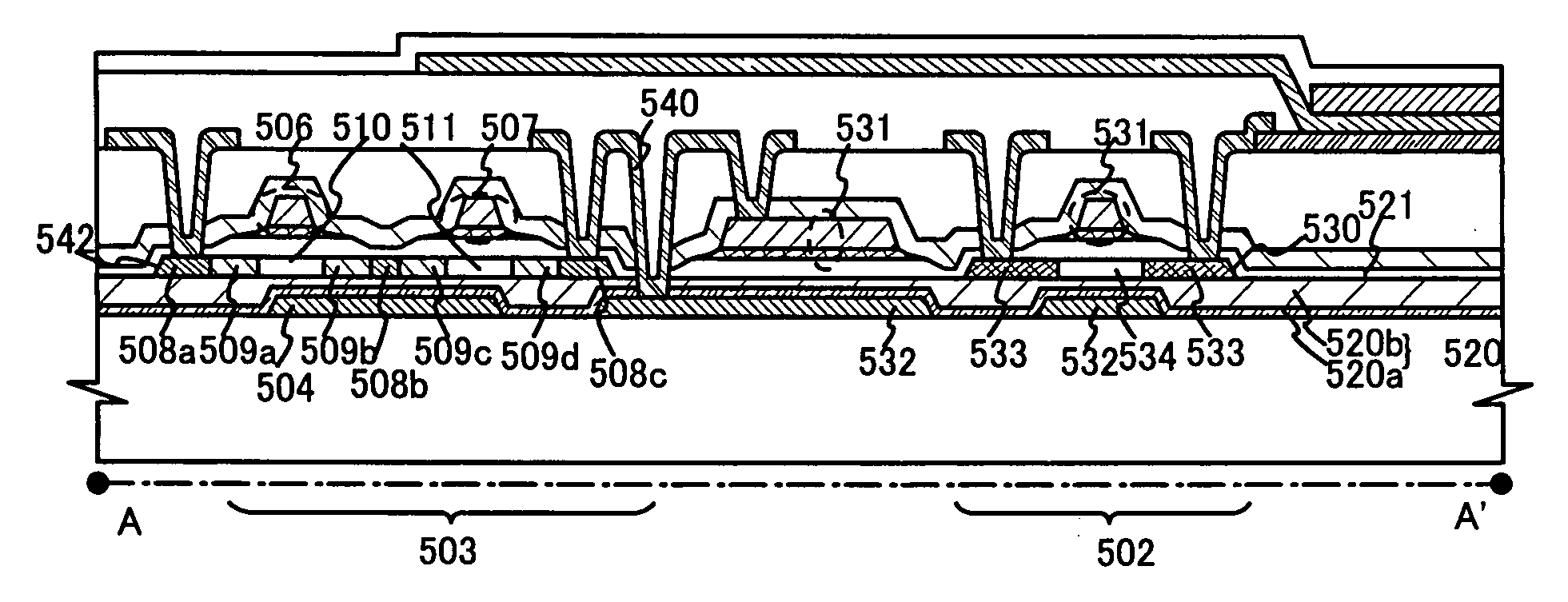 Semiconductor device, and electronic apparatus
