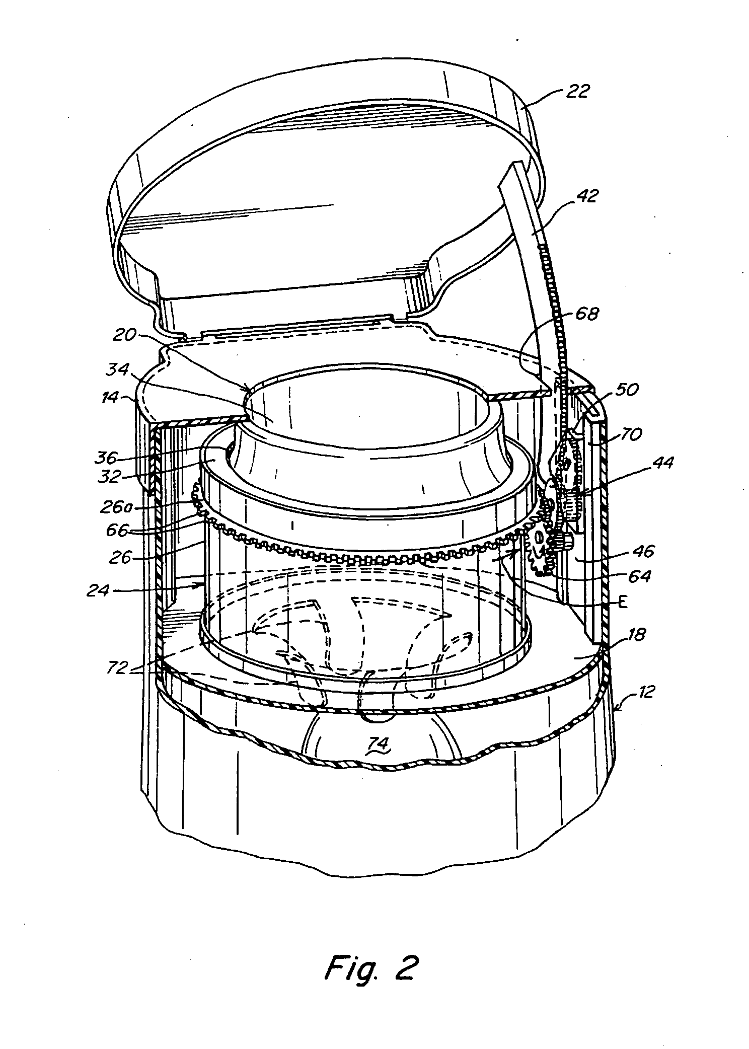 Waste disposal device including a cartridge movable by rollers