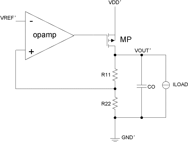 Low-voltage-difference linear stabilized-voltage circuit and system