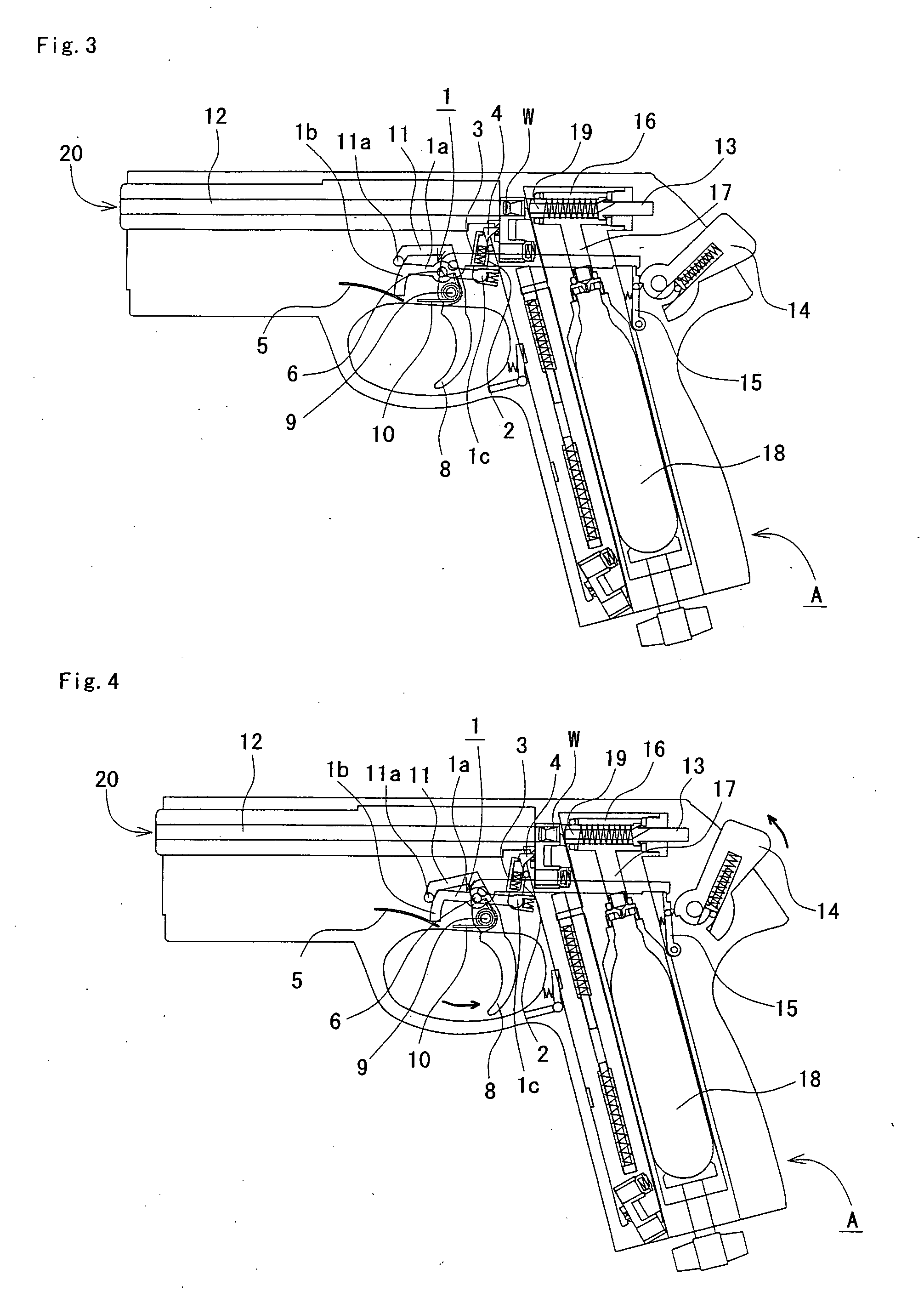 Rotary clip rotation mechanism for air gun