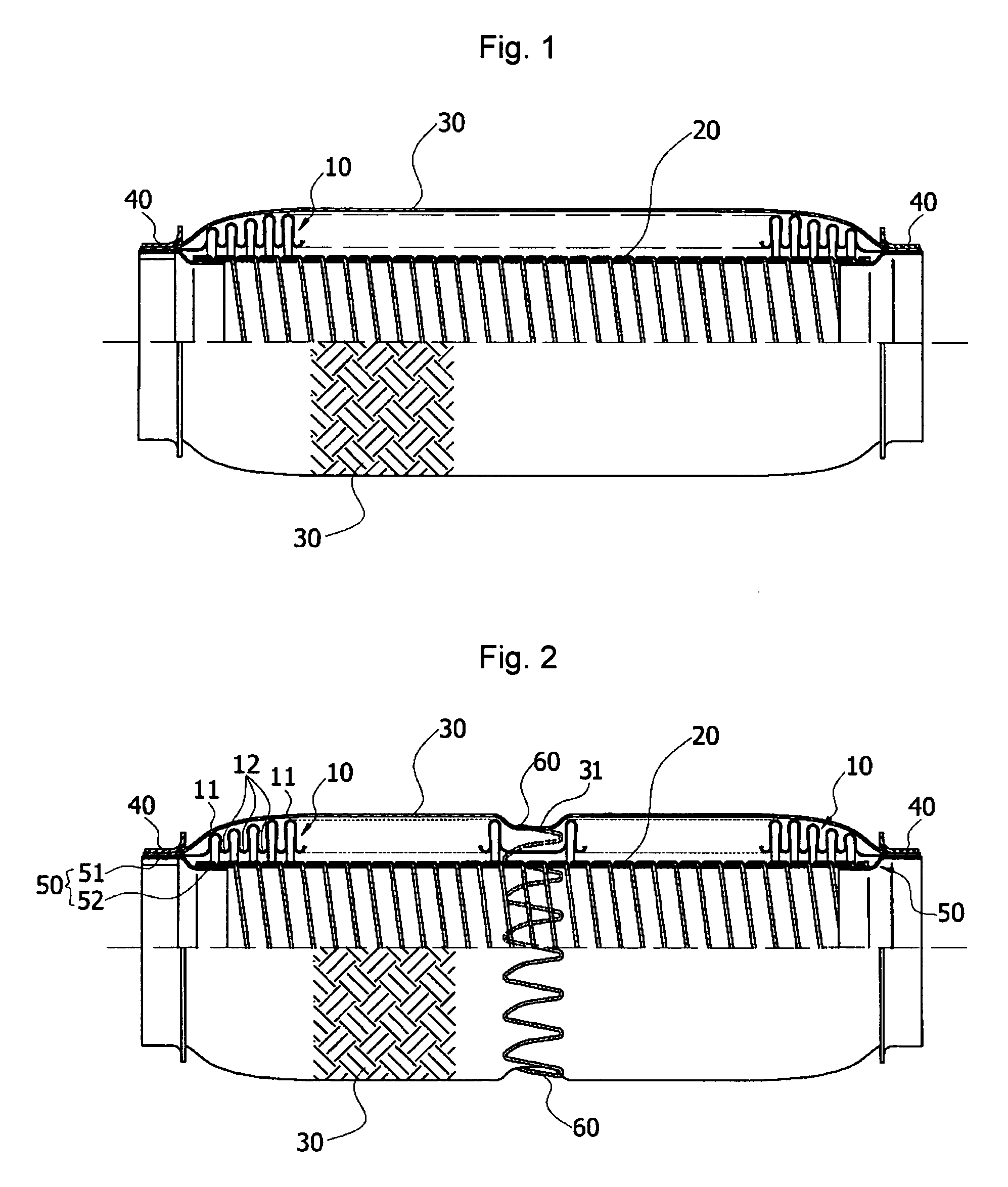 Flexible tube for an exhaust pipe of an automobile