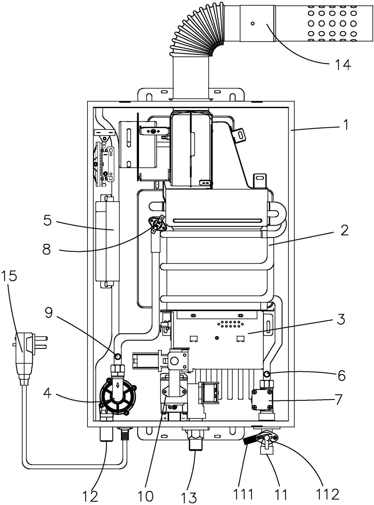 Water heater water supply system with rear circulating pump and control method