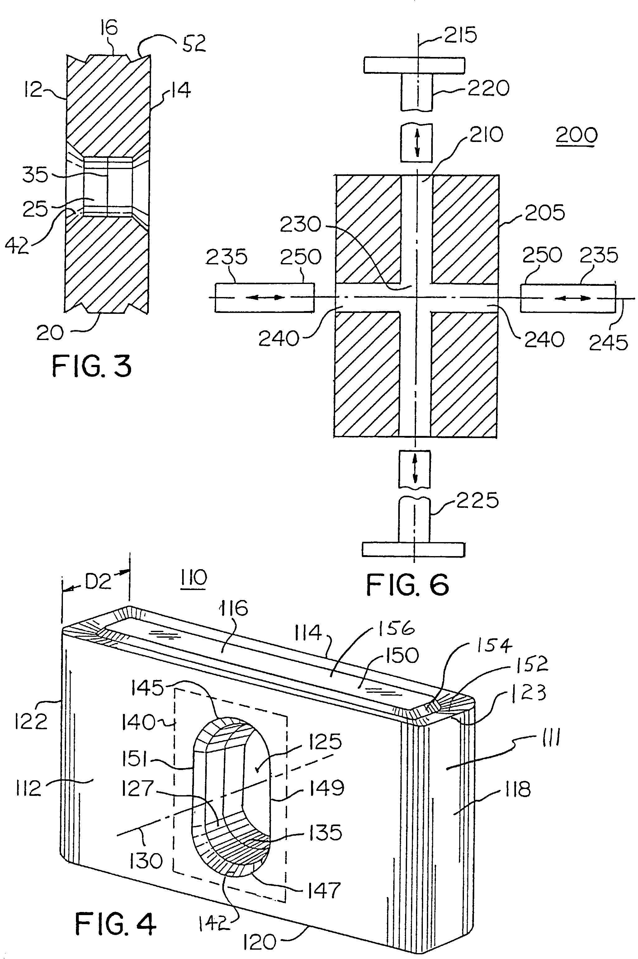 Method and apparatus for cross-hole pressing to produce cutting inserts