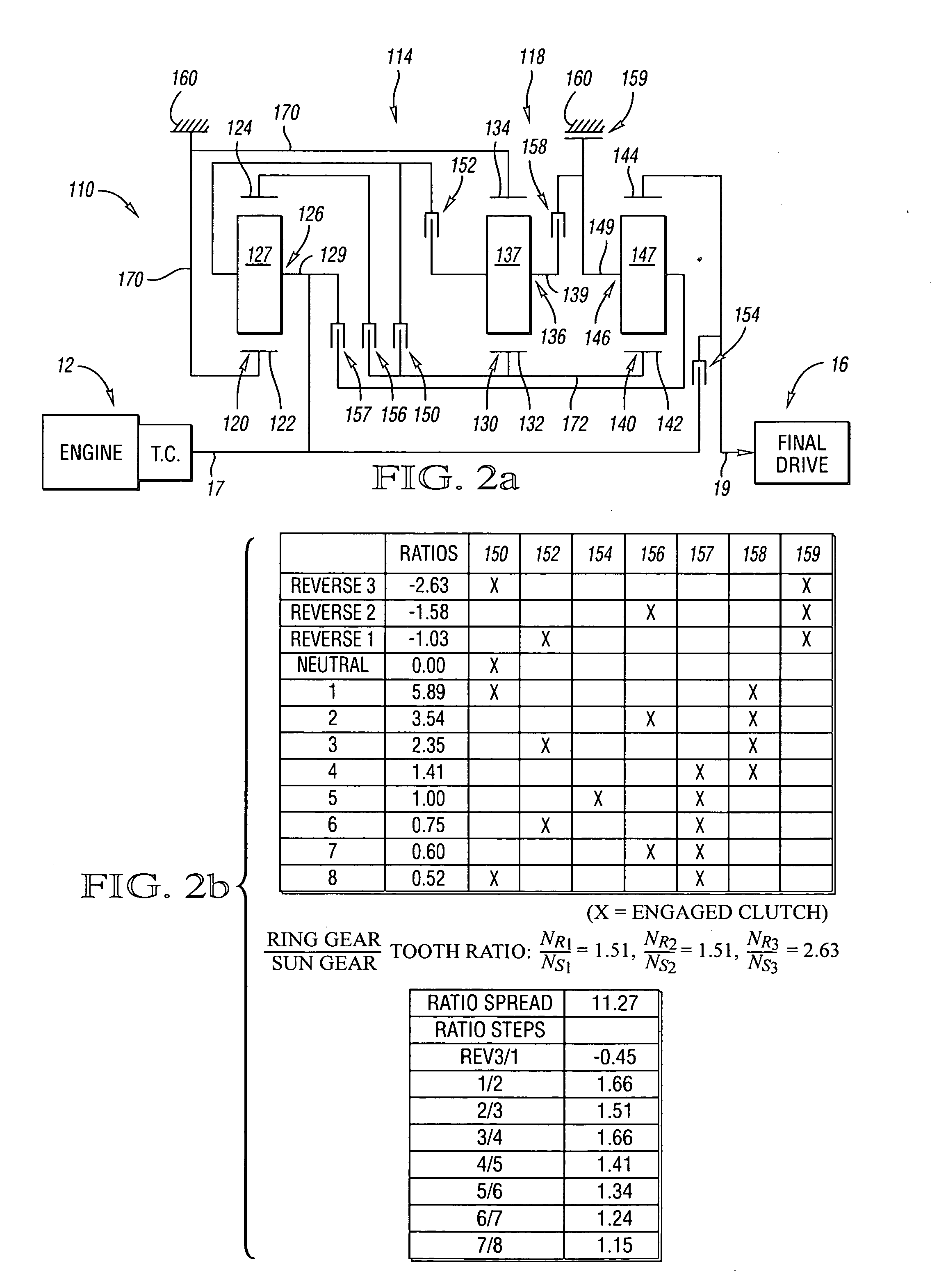 Wide ratio transmissions with three planetary gear sets and two interconnecting members