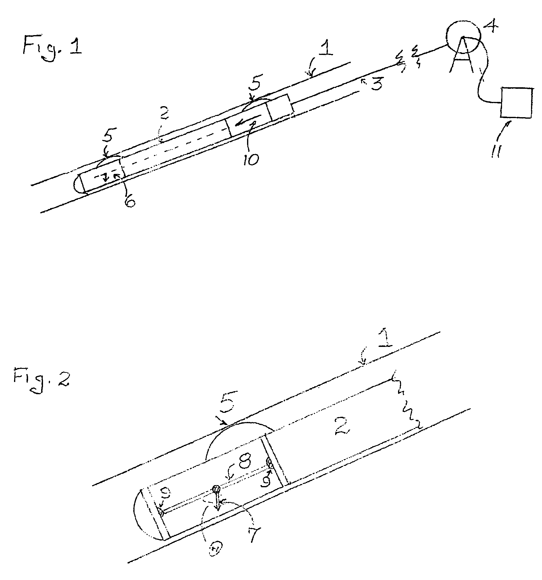Method and apparatus for mapping the trajectory in the subsurface of a borehole