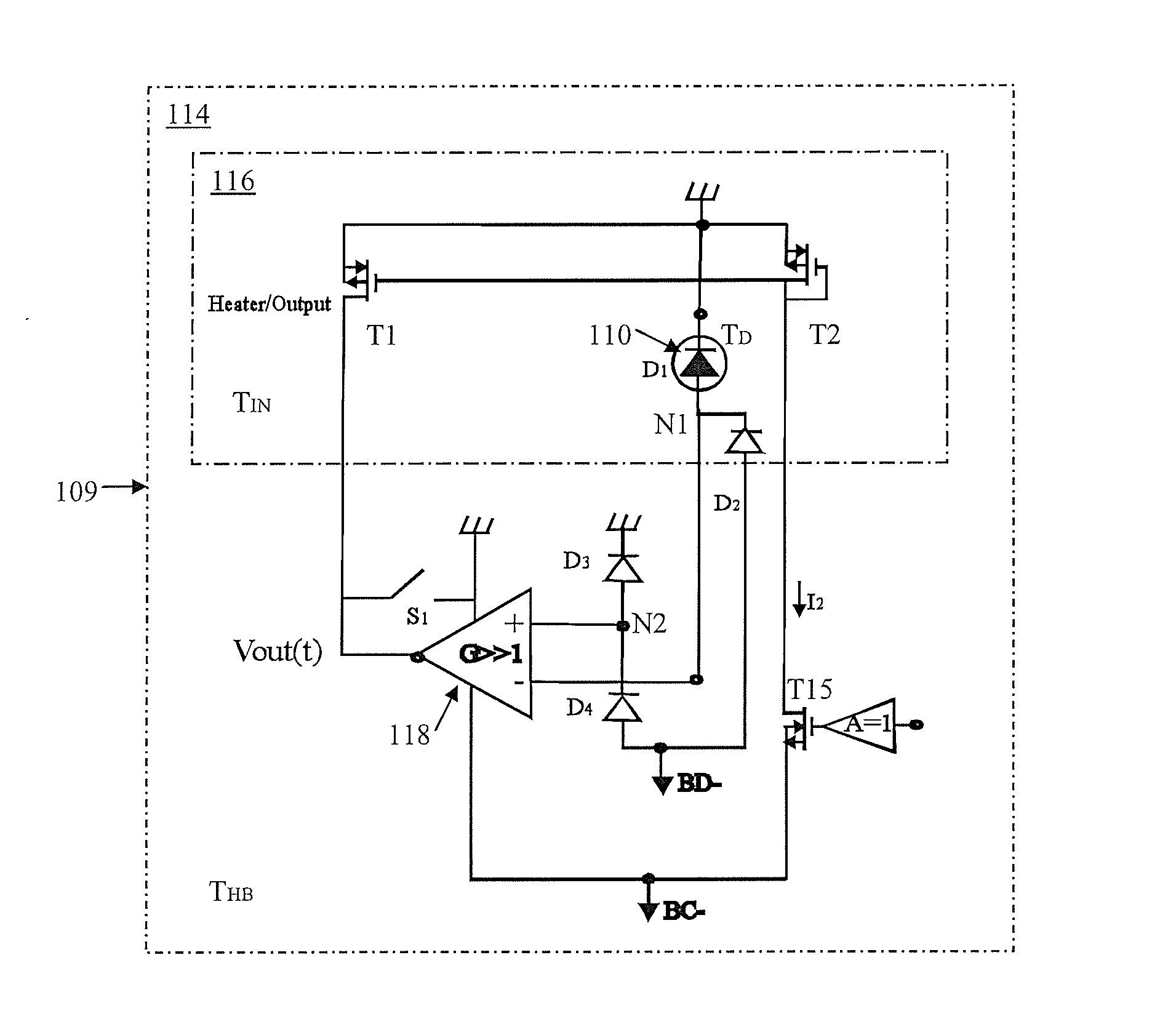 Series diode electro-thermal circuit for ultra sensitive silicon sensor