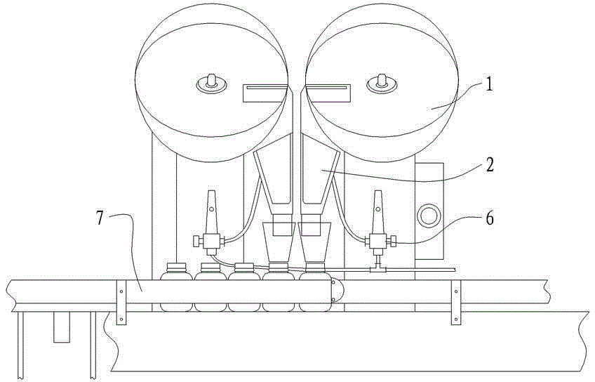 Four-pipeline double-head counting machine