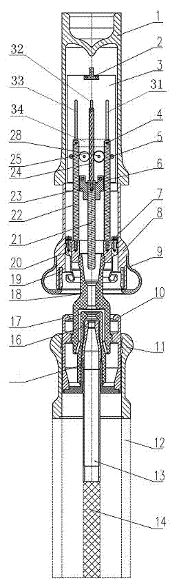 Double-acting high-voltage sulfur hexafluoride circuit breaker and double-acting transmission device thereof
