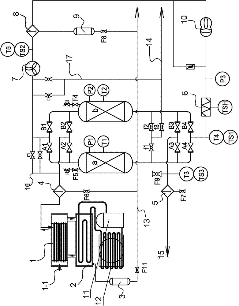 Combined type natural gas purifying device